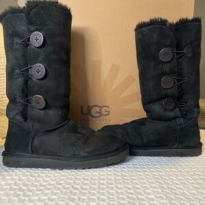 UGG Black Bailey Button Triplet Boots